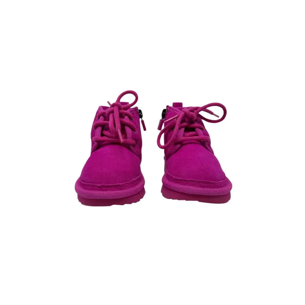 UGG Neumel II Toddler Boots Pink Fuchsia Suede Lace Up Zip Kids Size‎ 6